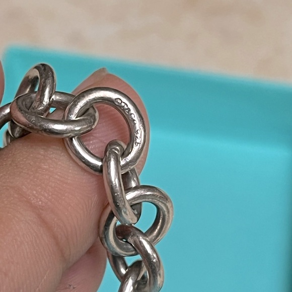 Tiffany & Co. blueish/greenish Enamel Return to Tiffany Heart Tag Bracelet - Picture 7 of 12